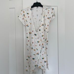 NWOT O’Neill Speckled White Wrap Dress